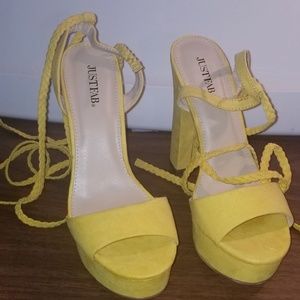 Just Fab Yellow Heels